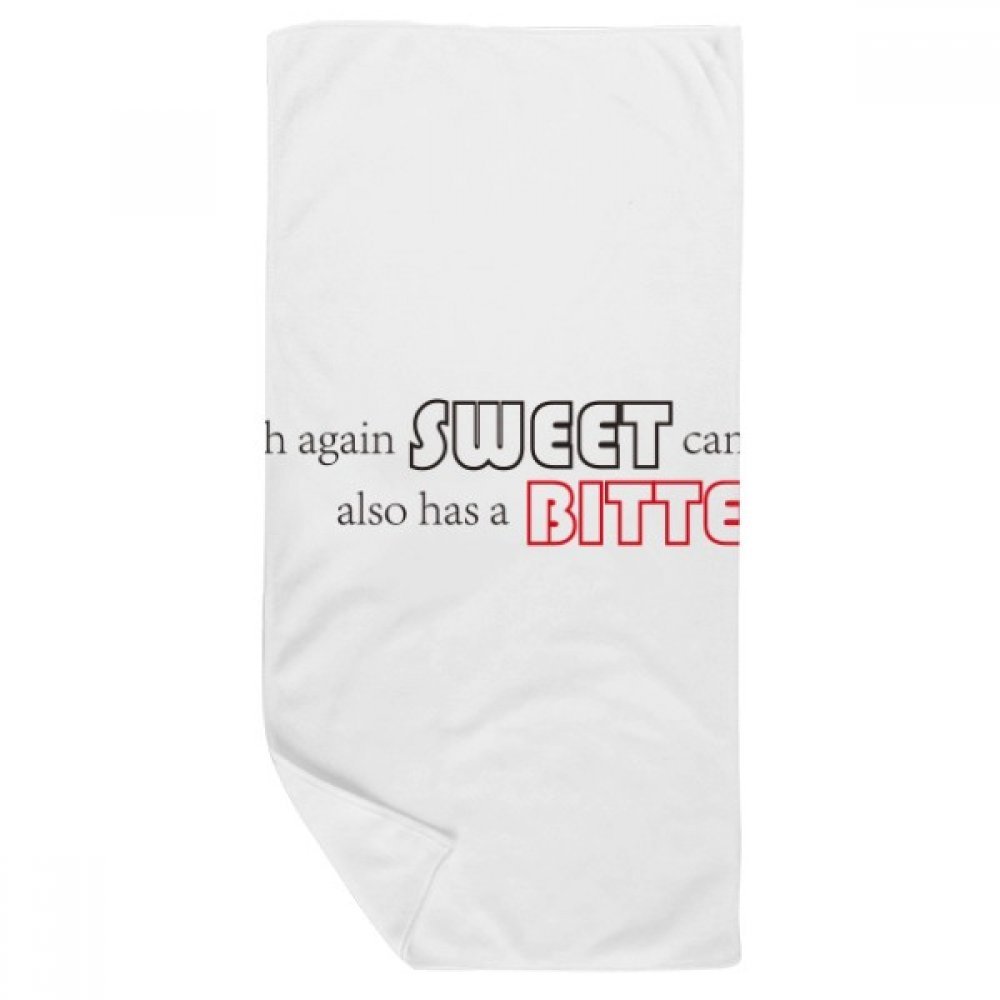 Serviette de bain douce 35x70cm multicolore avec motif citation