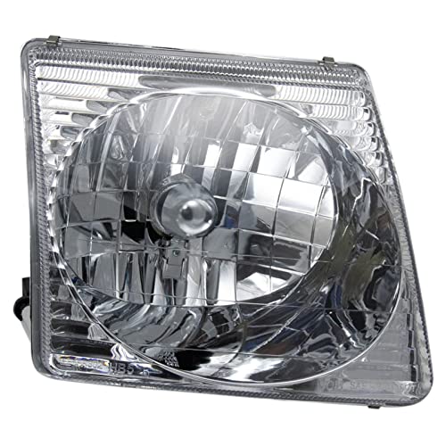 Image of TRQ Driver and Passenger Side Headlight Assembly Set Chrome Housing Compatible with 2001-2003 Ford Explorer Sport 2001-2005 Explorer Sport Trac