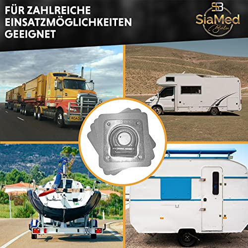 4X Zurrösen mit Gegenplatten und Schrauben, Zurrmulden, Zugkraft 800daN, Anhänger Zubehör, Verzurrösen für PKW, Anhänger… – Bild 5