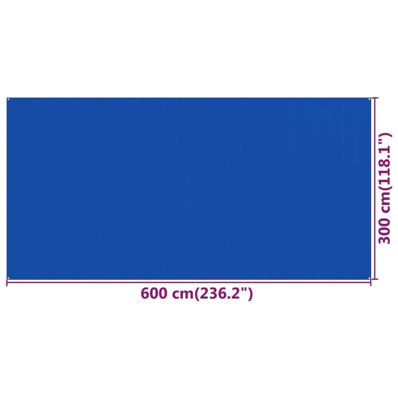 Mata namiotowa, podłoga namiotowa, plandeka kempingowa, plandeka kempingowa, markiza kempingowa, akcesoria do kamperów, HDPE niebieski 300x600 cm