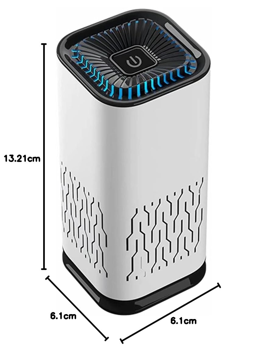 Purificador De Aire para Coche con Filtro Hepa, Purificador Aire Malos Olores Silencioso Purificador De Aire Portatil 100% Sin Ozono para Elimina Polvo Polen Humo Hogar Y Oficina