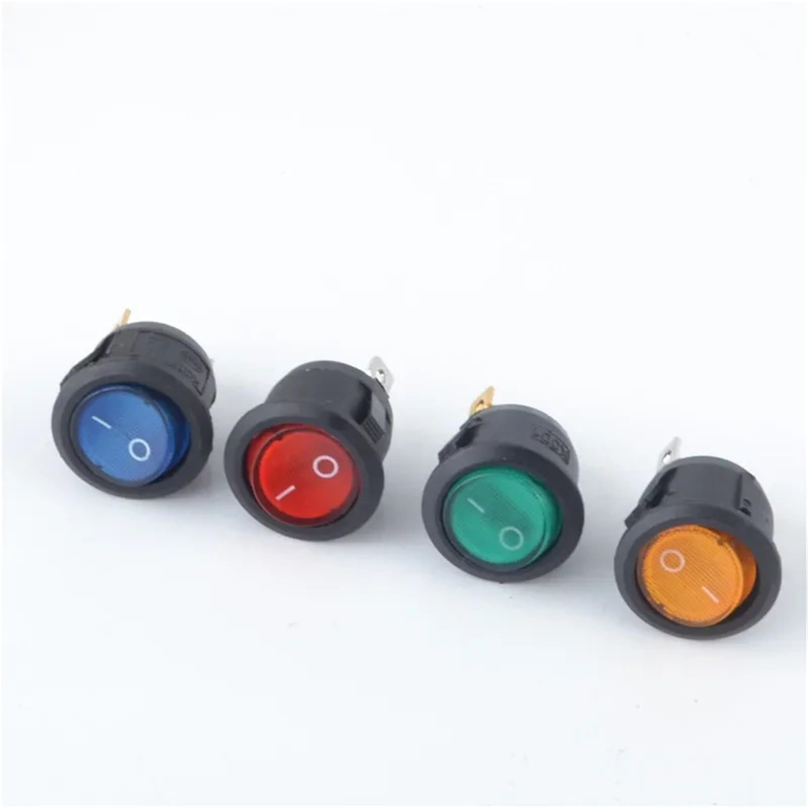 Interruttore a bilanciere a LED da 12 V, 20 A, potenza luminosa on/off, 3 pin, rotondo, 5 pezzi (8,220 V)