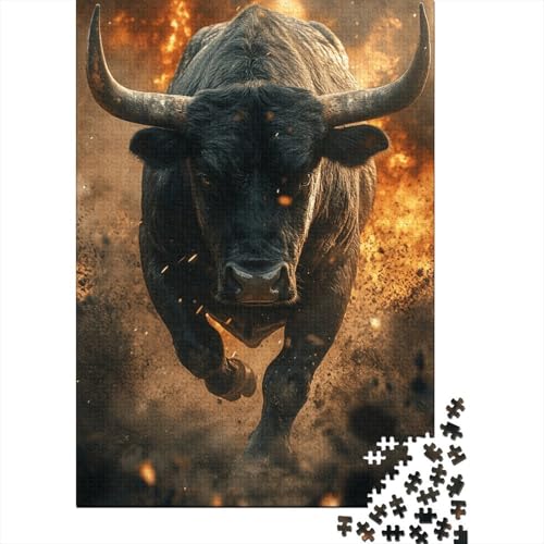 Puzzle 1000 piezas de Toro Salvaje en papel de alta calidad, rompecabezas artístico de 70x50cm