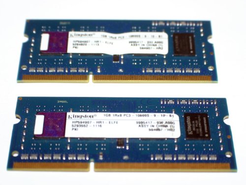 キングストン2 GB (2 x 1gb) ddr3 Ram ddr3 pc3 ? 10600 204 -ノートパソコンSODIMM