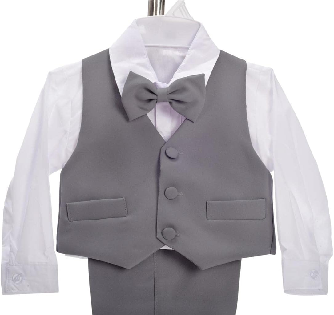 Dressy Daisy Baby Toddler Boy 5 Pcs Set Formal Tuxedo Suits No Tail Wedding Christening Baptism Outfits - Image 6