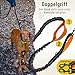 Hundefreund Joggingleine für große Hunde ab 15 kg | Elastische Freihandleine mit leichtem Bauchgurt | Abnehmbare Hundeleine mit 2 weichen Schlaufen | Orange Laufleine (120 cm, dehnbar bis 170 cm)