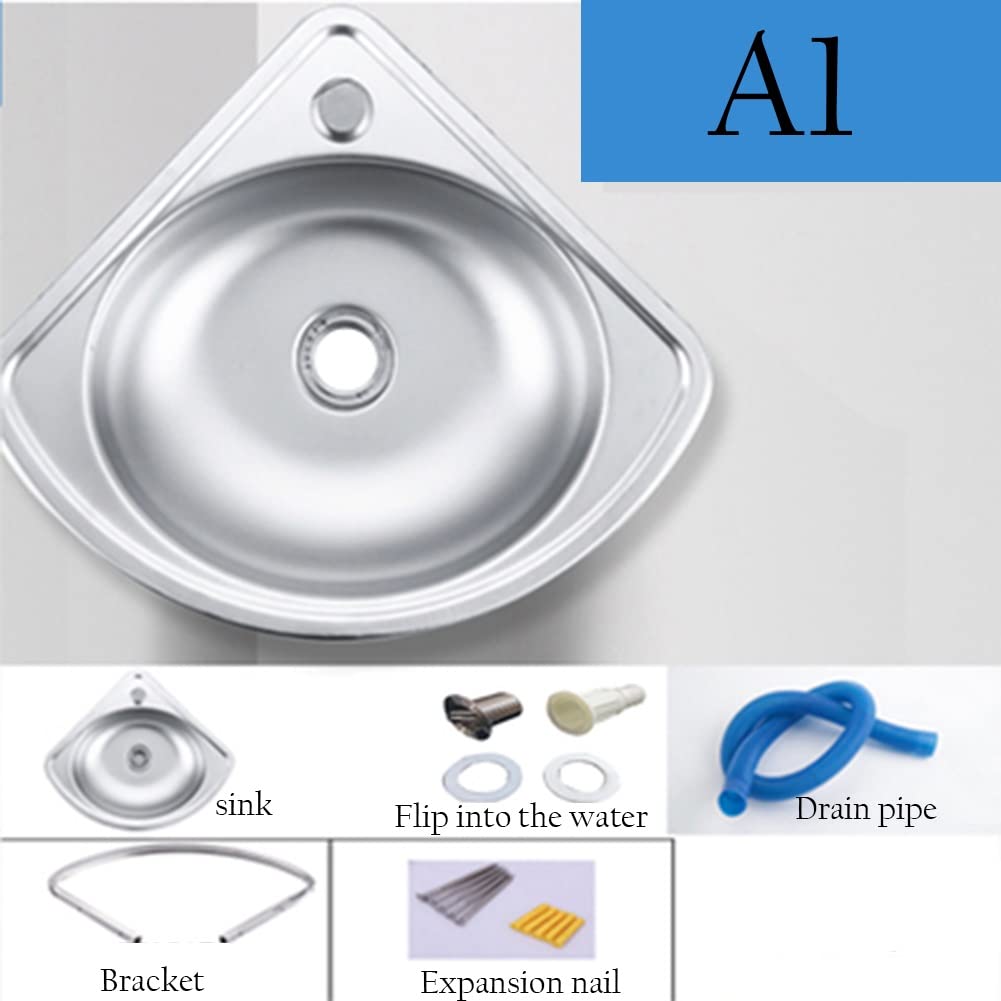 Wand Edelstahl Eckspüle Badezimmer Mini Waschbecken Aufsatzwaschbecken Aufsatzspüle Kleine Spüle für Küche WC Labor RV