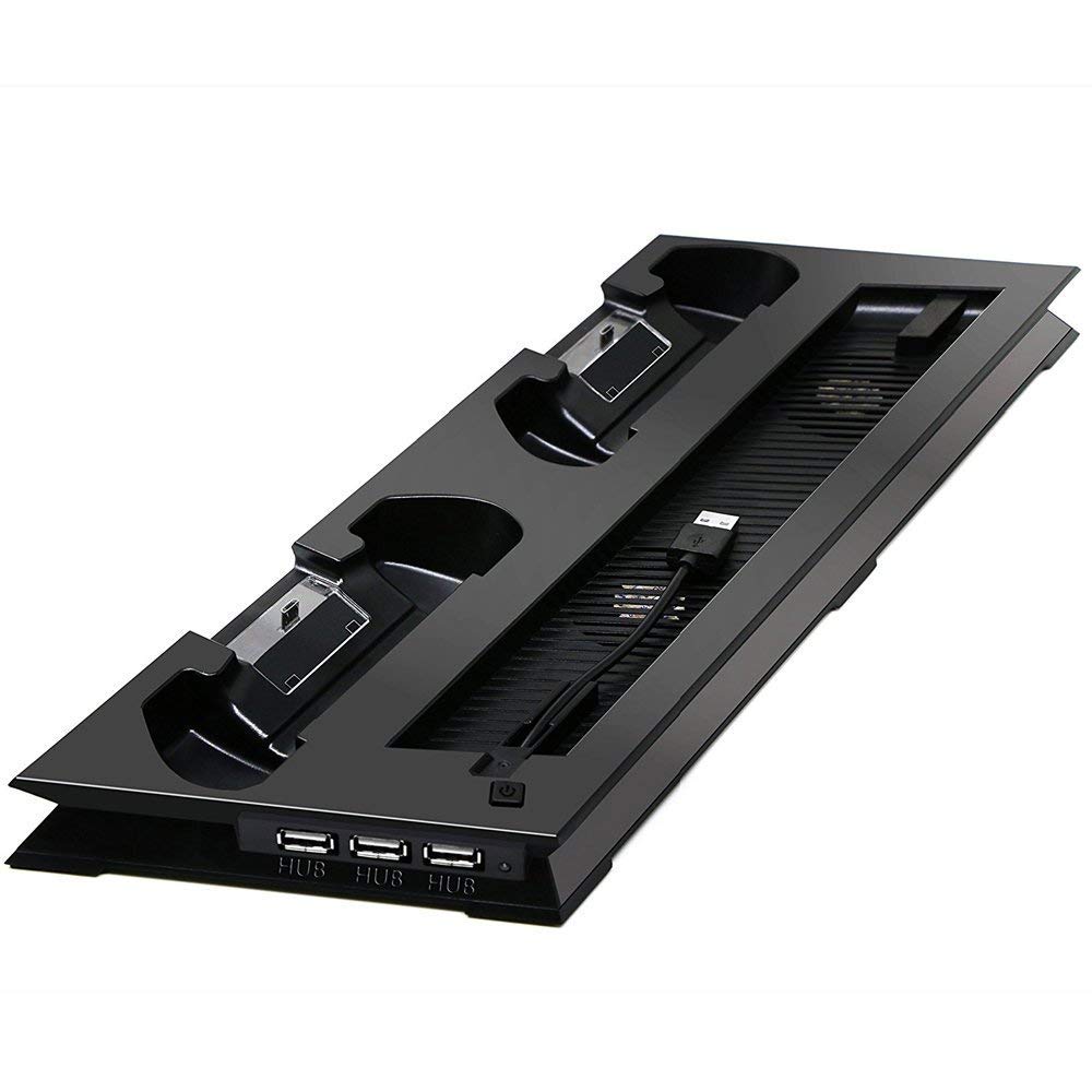 Base vertical vertical para PS4 Slim de carga y controlador de ventilador PlayStation 4 en 1