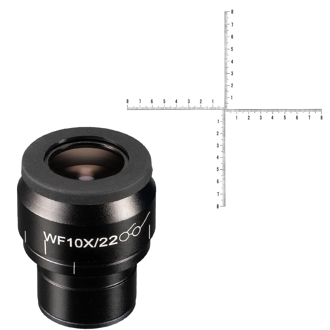 Bresser WF 10x/22 Fadenkreuz-Mikrometer-Okular, fokussierbare Messskala, kompatibel mit verschiedenen Modellen der Bresser Science Serie | 22 mm Sehfeld, fokussierbare Kreuzskala, horizontale und vertikale Messung, kompatibel mit sechs Science Mikroskopen