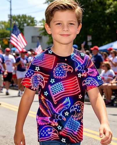 Image of uideazone Tshirts for Boys Kids Short Sleeve T-Shirt 3D Graphic Tee Shirts Tops Clothes 4-16 Years