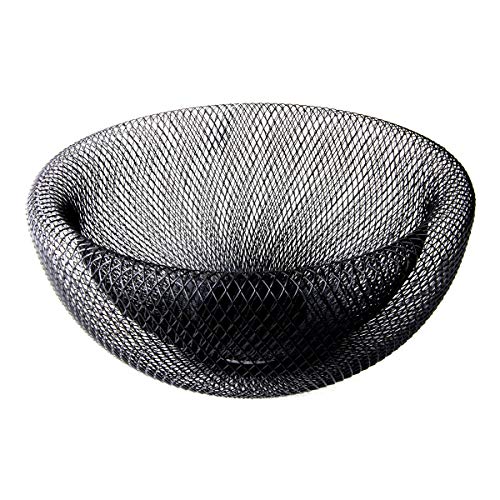Fruteira metal preto vazado redonda 30x15cm BTC