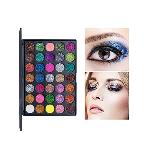 VERONNI Pro 35 Color Glitter Shimmer Eyeshadow Makeup Palette Pigment Stage Eye Shadow Palette (35 Glitter)
