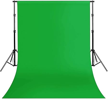 Shomex Green Backdrop 8 X12 Feet Green Screen Backdrop with 9 x 9 Feet Photo Backdrop Stand, Photo Background Stand Kit Include Carry Bag for for VFX Editing | YouTube Video| FB Short Video | Instagram Reels