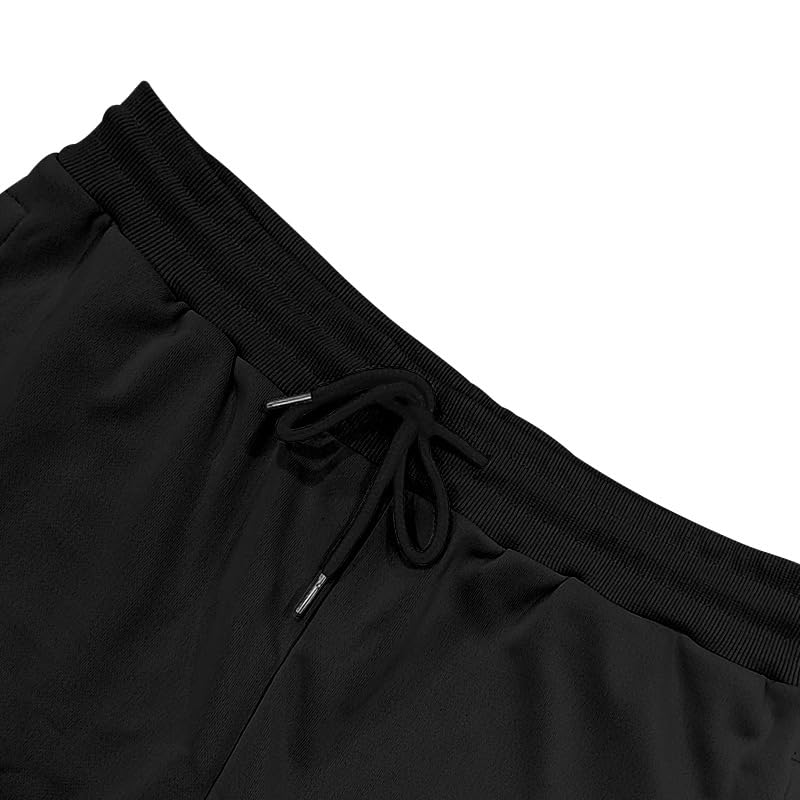 Mens Casual Fashion Capri Pants Summer Hip-Hop Solid Color Drawstring Waisted Sweatpants with Zipped Pockets3