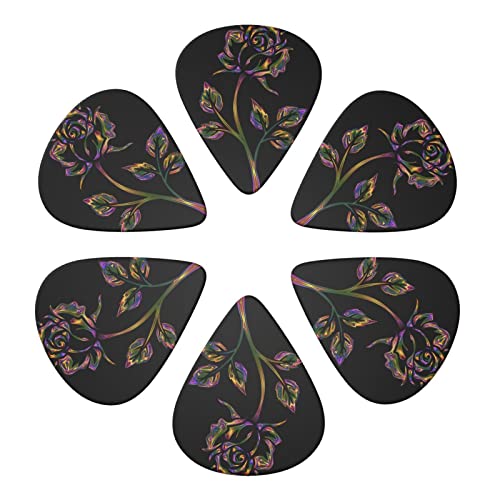Lot de 6 médiators pour guitare acoustique, guitare électrique, basse, ukulélé Noir/doré - Les Beatles, Paul McCartney, John Lennon, RIngo Starr, George Harrison Lot de 6 médiators pour guitare acoustique, guitare électrique, basse, ukulélé Noir/doré – Image 5