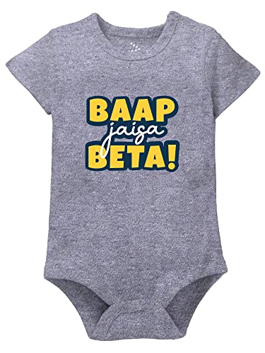 Image of Zeezeezoo Father's Day Baby Outfit - Baap Jaisa Beta Printed New Born Baby Clothes 0-3 Months