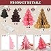 Faccito 8 Pcs Neutral Christmas Tree Honeycomb Centerpiece LED Lighted Paper Honeycomb Christmas Tree with 2 LED Light Strings Holiday Modern Hanging Decoration Table Centerpiece(Bright Color)