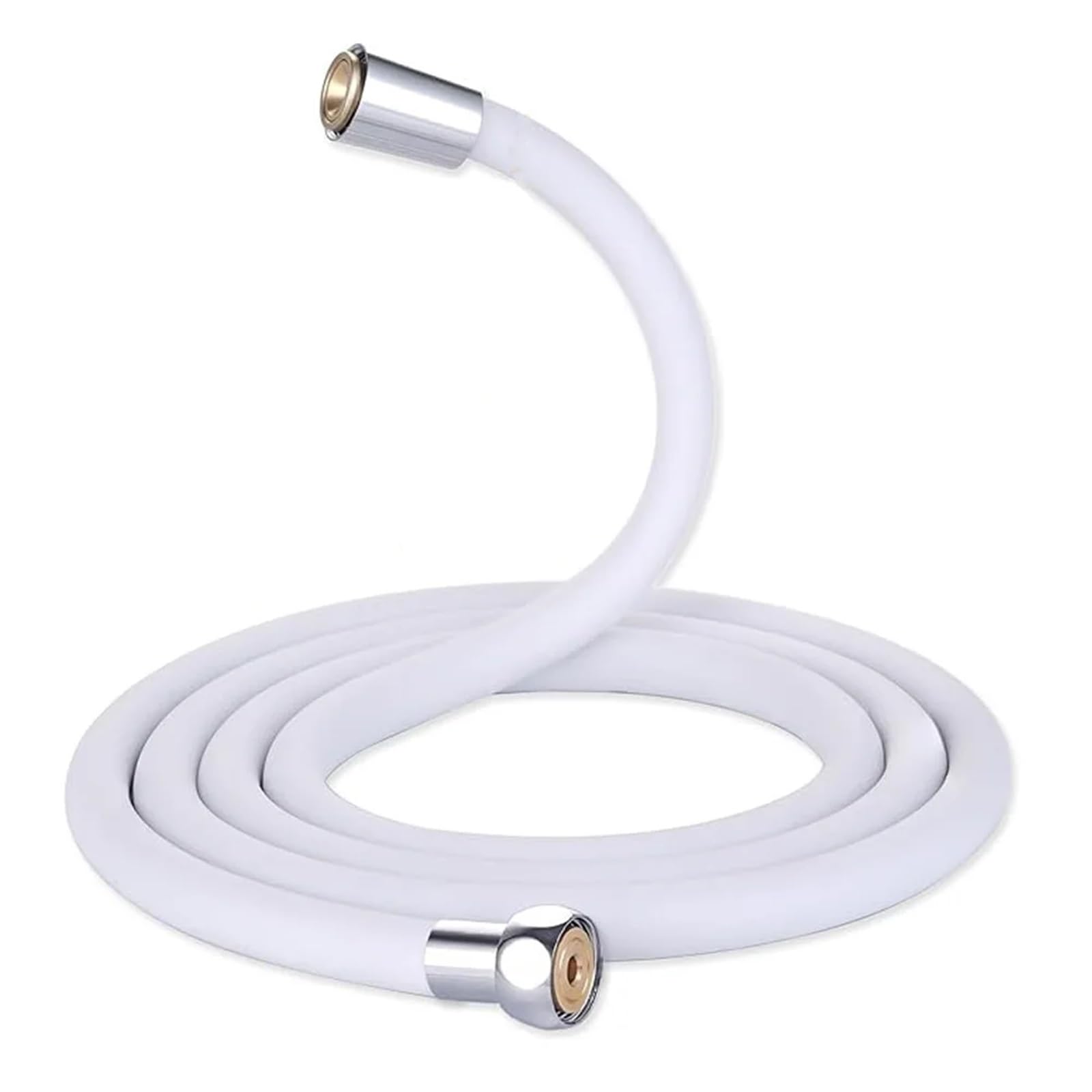 Shower Hose Silicone Shower Hose 1.5/2M Flexible Bath Pipe Anti-Winding Pressure Tube Bathroom Faucet Accessories(White,2M)