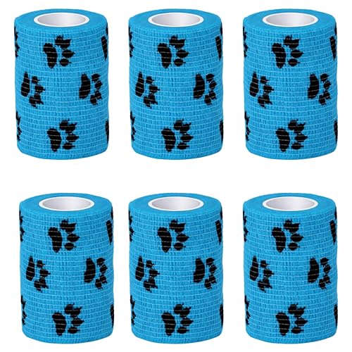 Image of Foodie Puppies 4-Inch Self-Adhesive Kinesiology Pet Bandages - (6 Rolls, Large, 1.8M Each) | Waterproof, Elastic, Breathable Wrap for Dogs, Cats, and Humans | Wound Care, First Aid, Injury Recovery