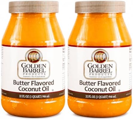 Golden Barrel Butter Flavored Coconut Oil, 32 Oz (2 pack)