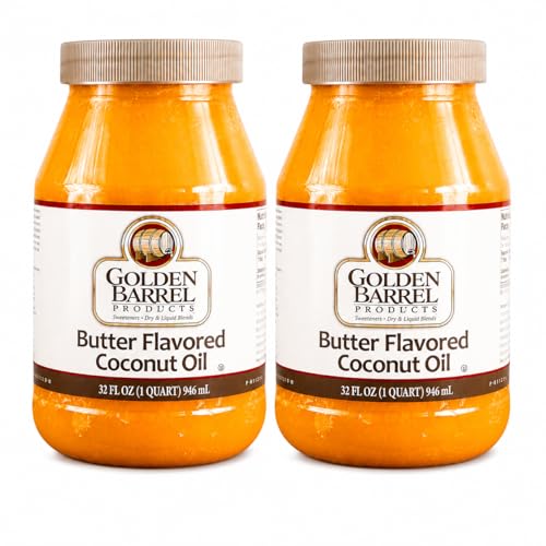 Golden Barrel Butter Flavored Coconut Oil, Healthy Butter...