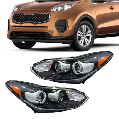 CZDONGY Headlight Assembly Compatible with 2017-2022 Kia Sportage EX/LX with