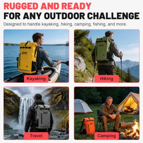 Bolsa seca impermeable mochila 35L, mochila resistente con cierre enrollable miniatura 6