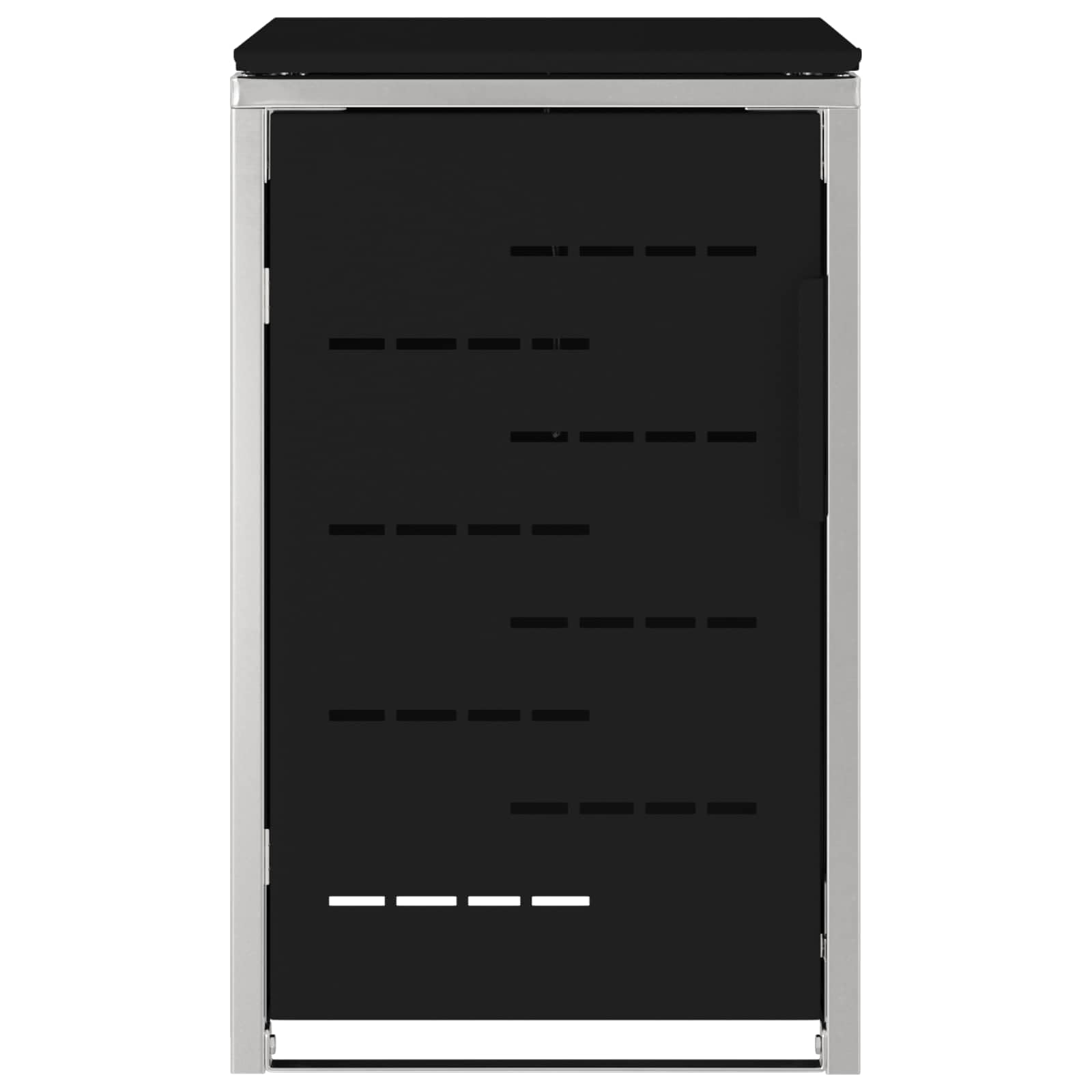 Mülltonnenbox 240L Schwarz Erweiterbar | Soft-Close Deckel, Magnetverschluss, Lüftungspanels, Kabelverbindung für Außenbereich