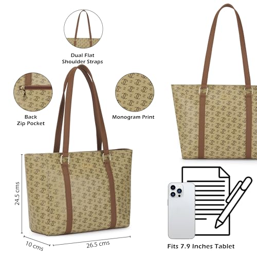 Image of Lavie Women's Mono LL Veronica Tote Bag for Women | Tote Handbag for Work | Ladies purse | Stylish Shoulder Bag | Gift for Women