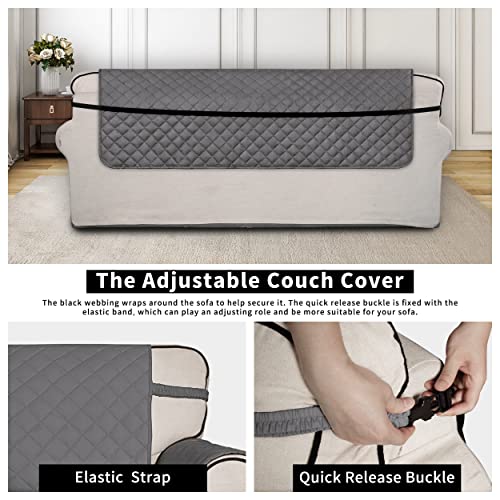 Issuntex Super Anti-Slip Covers For 3 Cushion Couch Water Resistant Quilted Sofa Slipcover Furniture Protectors For Dogs, Pets, Kids ( Gray) #TOP2