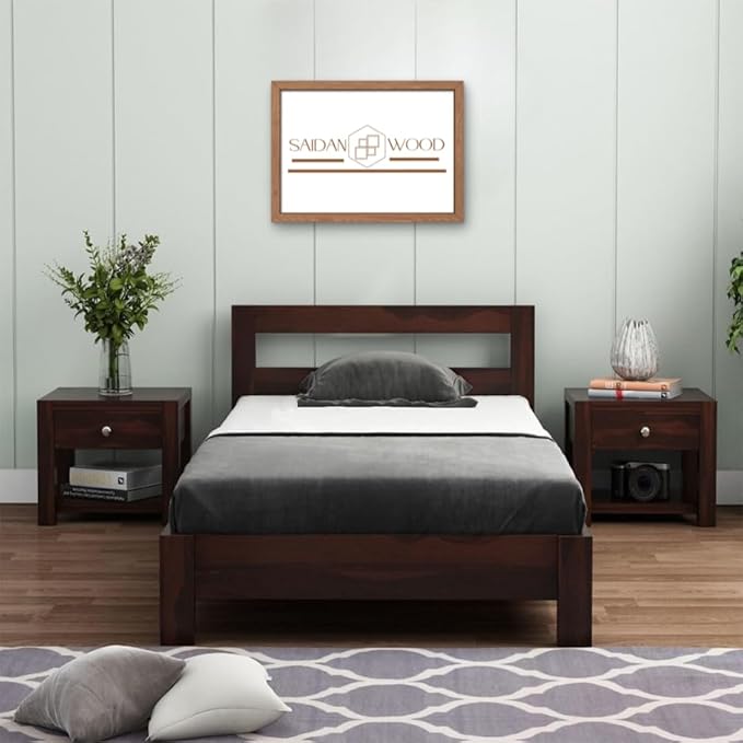 SaidanWood Ylten Single Sheesham Wood Bed for Bedroom Sheesham Wood