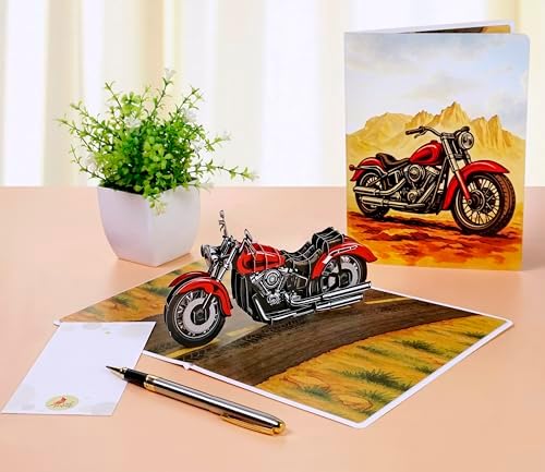 CUTPOPUP Birthday Card Pop Up, 3D Birthday Greeting, Father's Day Card for Grandpa, Dad, Godfather, Husband, Son (Classic Motorcycle) - View 4