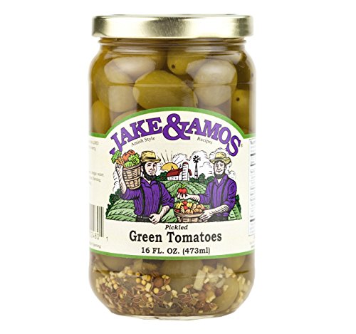 Jake &amp; Amos Pickled Green Tomatoes, 16 Oz. Jar (Case of 12)