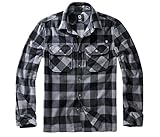 Brandit Herren Jeff Fleece Shirt Long Sleeve Hemd, Black/Grey, 5XL