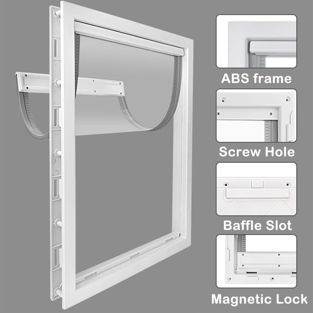 2-Wege-abschließbare Haustier-Hundetür mit magnetischer, mittelgroßer Hundeklappe, Katzentüren für Glasschiebetür/Wand/Holztür, wetterfest, selbstschließender Hundeeingang (Schwarz, XXL-64 x 44 x 5 cm