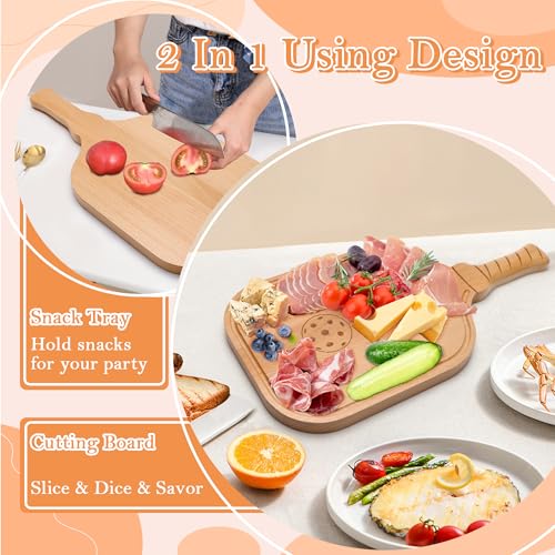 Tablero para Snacks en Forma de Raqueta de Pickleball, Tabla de Cortar y Tabla para Quesos y Embutidos de Madera con Asa miniatura 6