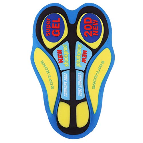 zalati Ciclismo Shorts Pad Secado rápido Tejido Suave y Transpirable Cojín para Pantalones de Ropa Interior para Montar cómodamente - Azul y Amarillo