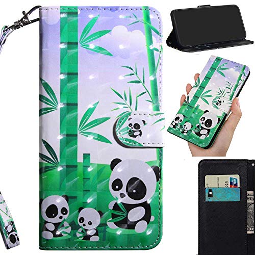 Robinsoni Case Compatible with Redmi Redmi 6A Cover Wallet Redmi Redmi 6A Case Leather PU Cover Folio Flip Wallet Cover Book Style Case Dura Notebook Case Pretty Cartoon 3D Animal Painted Case,Panda