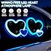 2PCS Solar Heart Lights for Car Window - Auto On/Off at Night, No Wiring Needed, Waterproof Romantic Gift for Her/Him, Car Gift Anniversary, Windshield Dashboard Decoration (Blue)