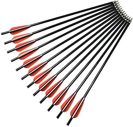 NIKA ARCHERY Crossbow Bolts Fiberglass Arrows with Flat Nock for Outdoor Hunting 12 14 16 inch (Pack of 12)