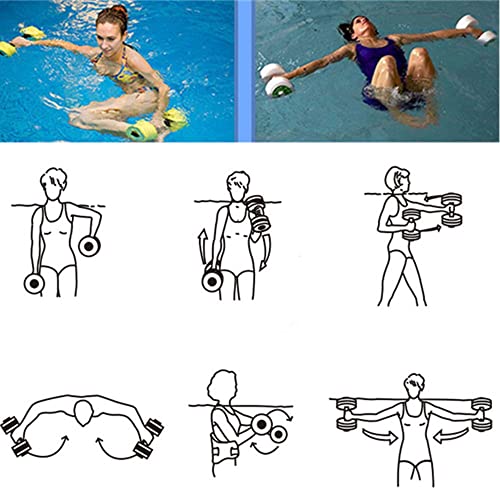 Anoudon 1 paar Aqua Fitness Barbells schuim halters handbars zwembad weerstand oefening waterhalters EVA halters… - Image 5