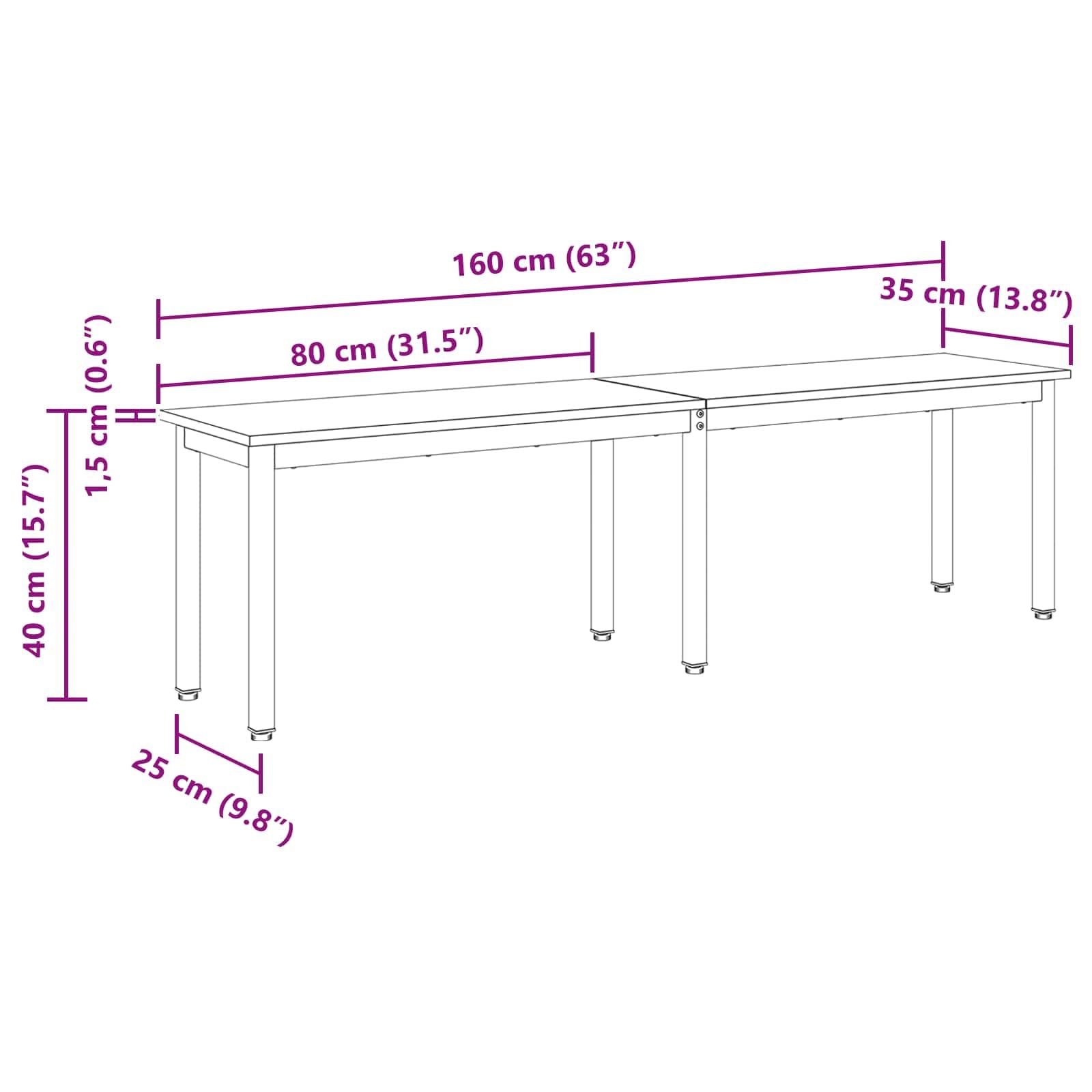 vidaXL Banc Gris Sonoma 160 x 35 x 45 cm Bois d'ingénierie, Banc Rectangulaire Modèle Moderne, Meuble Robuste pour Salle à Manger, Assise Élégante en Bois Ingénierie