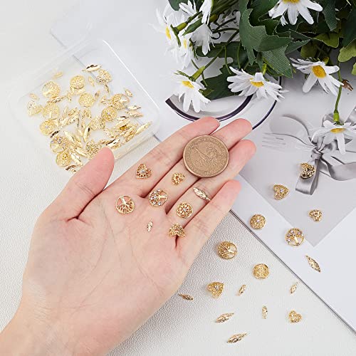 OLYCRAFT 144pcs Gold Resin Fillers Hollow Alloy Cabochons Tree of Life Leaves Resin Charms Epoxy Resin Supplies Nail Art Decoration Epoxy Resin Filling Material - Image 3