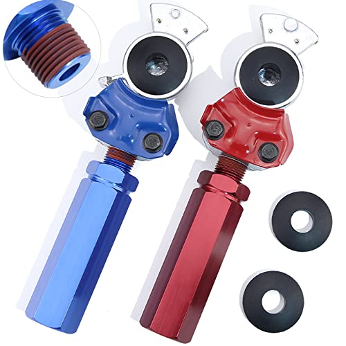 iBroPrat Glad Hand Grips Set with Seals Gladhand Extension Handles Kit Emergency & Service Brake Air Hose Coupling Connectors for Semi Trucks Trailers Tractors RVs Glad Hands Parts Red Blue 1 Pair