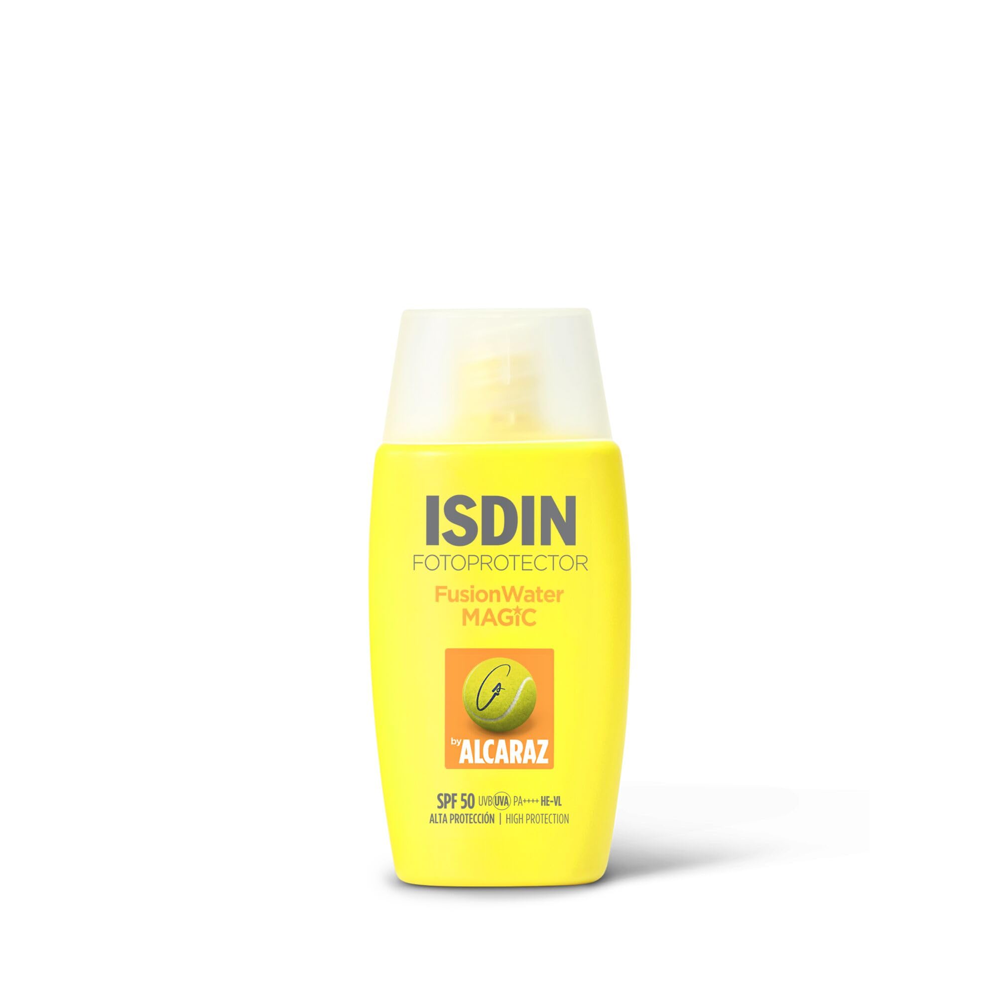 ISDIN Fotoprotección Fusion Water MAGIC by Alcaraz Protector Solar Facial de Textura Ultraligera y Fase Externa Acuosa con Efecto Refrescante, 50 ml