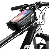 Wanfei Bike Phone Top Tube Bag Bicycle Front Frame Storage Bag Cell Phone Mount Holder Bag Case with Touch Screen Waterproof for Phone Below 6.5 Inches