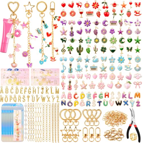 Hysagtek 450 Pcs Lip Gloss Charms Keychain Kit