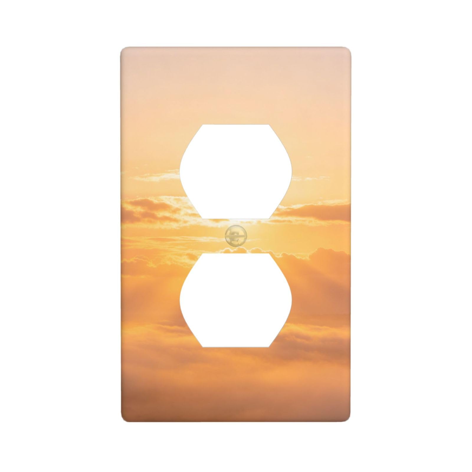 Cntdbu White Gold Orange Fade Unbreakable Polycarbonate Switch Plate-1 Gang Screwless Wall Plate For Home Office
