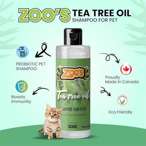 Image of Zoo's Pet Tea Tree Oil Dog Shampoo Fast Absorbing moisturize Skin - 1x (500ml / 16.9oz Bottle)