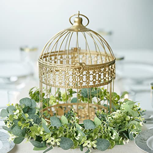 Eladeco 2 Pack Faux Eucalyptus Garland Fake Greenery Garland Artificial Eucalyptus Vines 5.6 Feet/Pcs Hanging Plant Ivy Wedding Backdrop Arch Wall Decoration For Table (Style 2) #TOP7